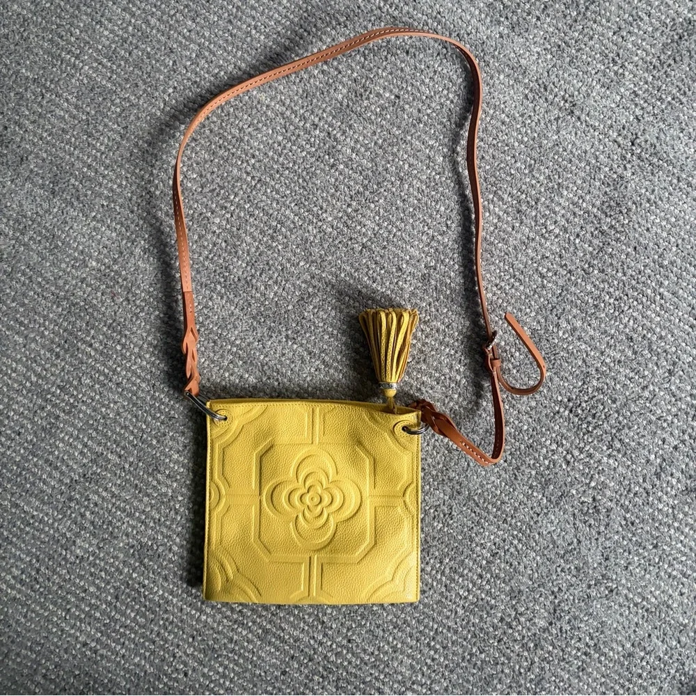 Brighton Yellow Genuine Leather Crossbody Bag NEW without tags